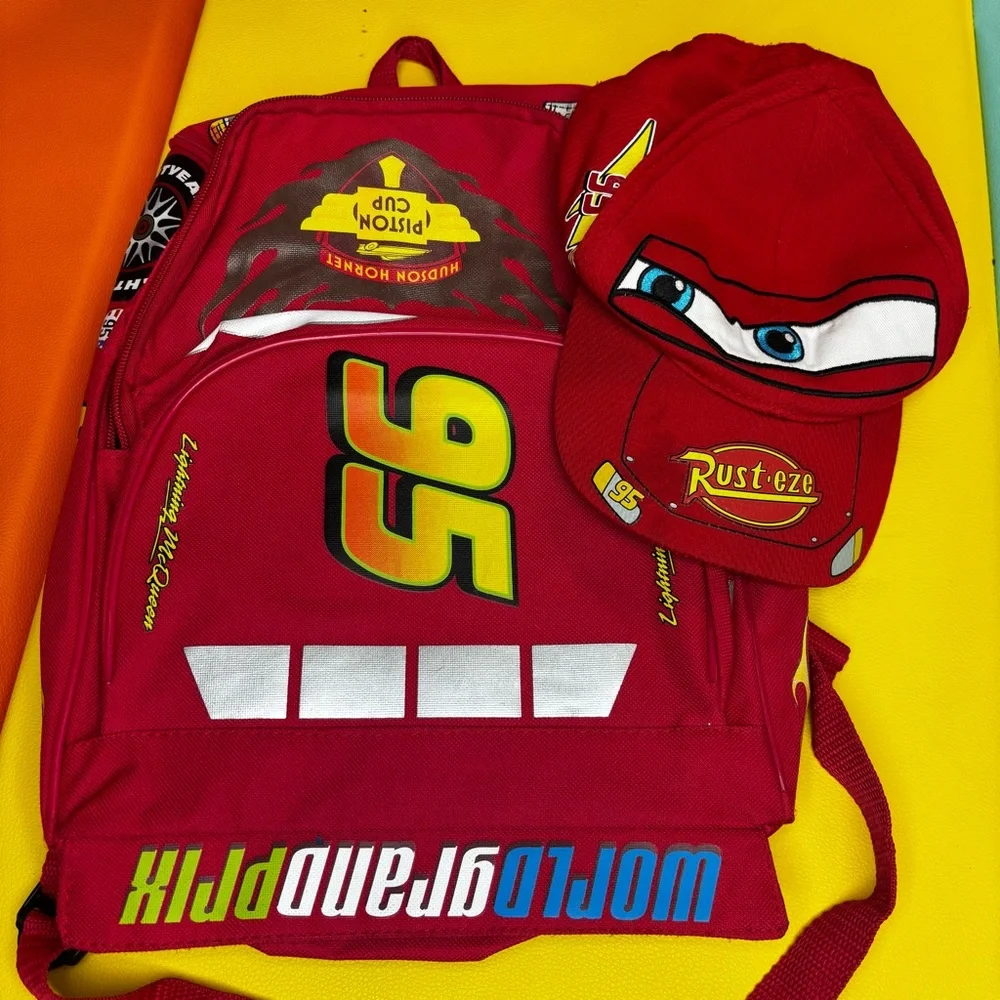 Disney’s Cars Lighting McQueen Backpack and Cap Set